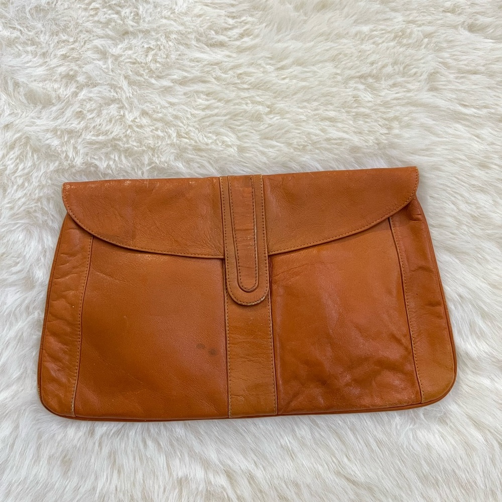 Vintage Badaan 70’s Genuine Leather Brown Clutch Bag